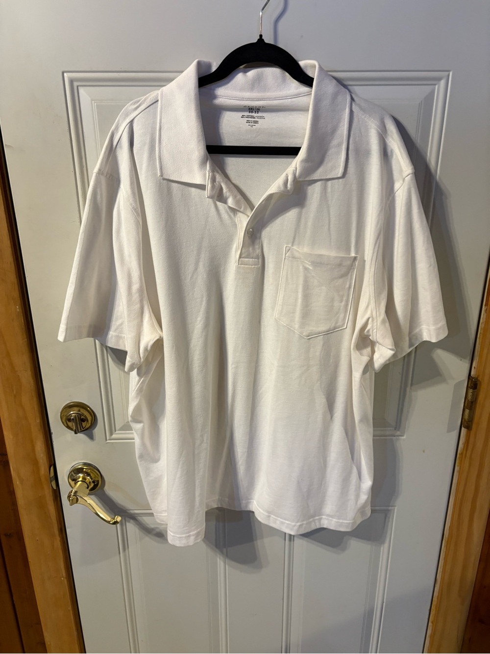 Classic Men's White Polo Shirt with Chest Pocket 2XL (50-52)
